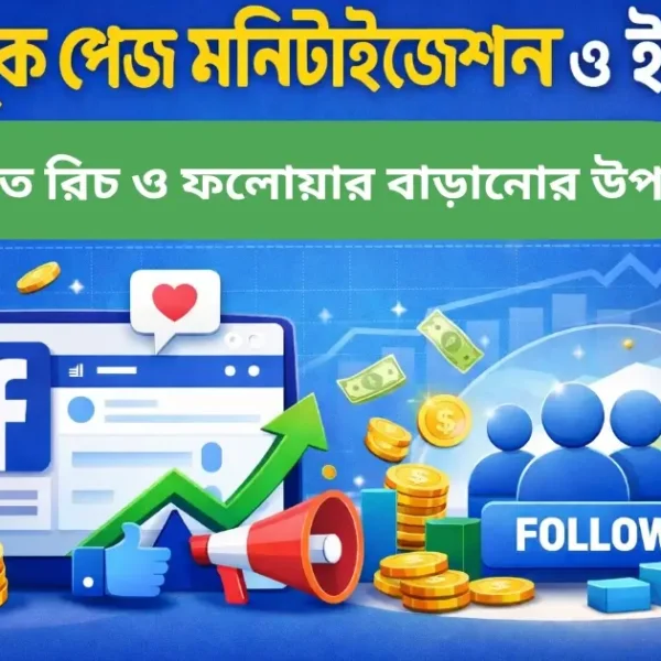 ফেসবুক পেজ মনিটাইজেশন ও ইনকাম বাড়ানোর কার্যকরী উপায় সম্পর্কিত ইনফোগ্রাফিক