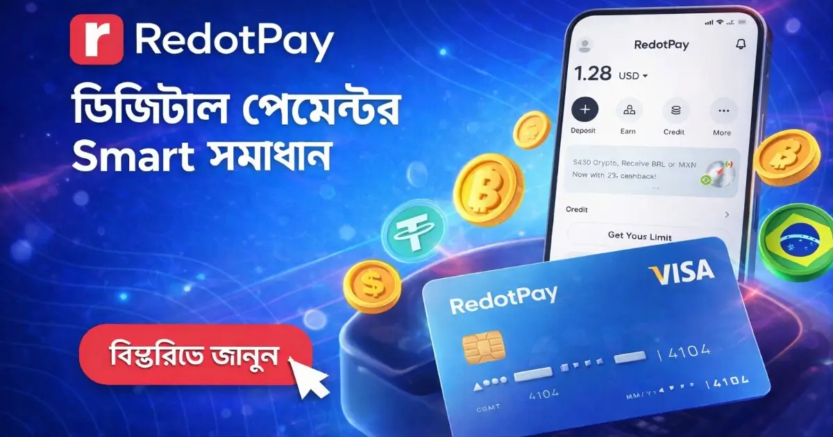 RedotPay ভার্চুয়াল ভিসা কার্ড - বাংলাদেশ থেকে ডিজিটাল ও ক্রিপ্টো পেমেন্টের স্মার্ট সমাধান